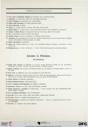 Arbeiten in Elfenbein. Verschiedenes (Nr. 293-306)
