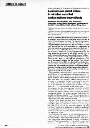 A conspicuous nickel protein in microbial mats that oxidize methane anaerobically