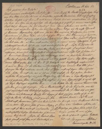 Brief an Anton Schindler : 14.02.1843