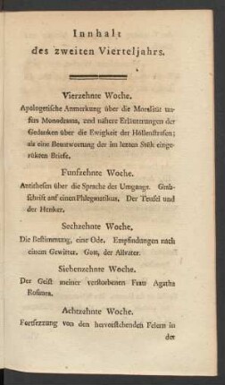 Innhalt des zweiten Vierteljahrs