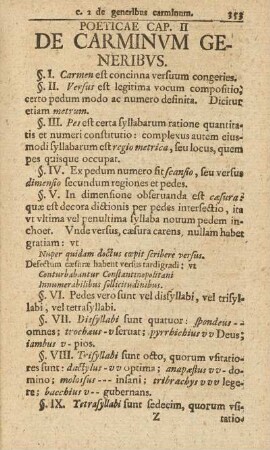 Cap. II. De Carminvm Generibvs