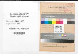 Entnazifizierung Hermann Wulfmeyer , geb. 15.04.1914 (Angestellter)