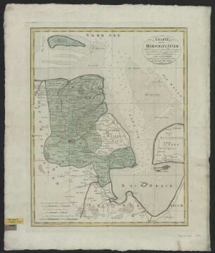 Karte von der Gegend um Jever, 1:90 000, Kupferstich, 1801