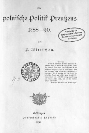 Die polnische Politik Preußens 1788-90