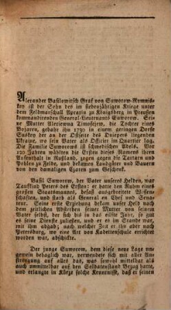 Kurzgefaßte Lebensbeschreibung des Kaiserl. Königl. und Rußisch-Kaiserlichen General-Feldmarschalls Grafen Souworow Rymnikskoy : Aus Schiller's größerem Werke gezogen