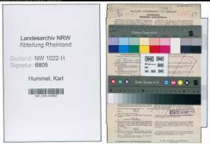 Entnazifizierung Karl Hummel , geb. 07.11.1892 (Vertreter)