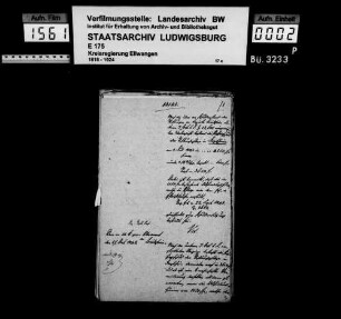 Schuldenwesen der Kirchengemeinde bzw. Stiftungspflege Jagstheim