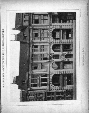 Tafel 85: Das Werderhaus in Berlin. IV. Werderstrasse 7