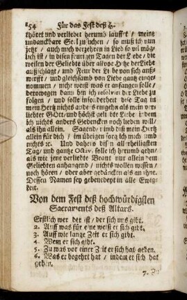 Von dem Fest deß hochwürdigsten Sacraments deß Altars. - Nach der H. Communion.