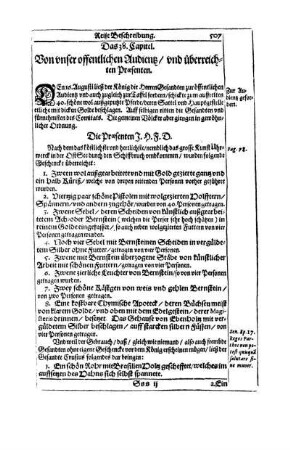 Das 38. Capitel. Von unser offentlichen Audientz/ und überreichten Præsenten.