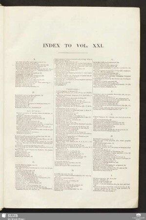 Index to vol. XXI