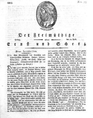 Nro. 73, Freitag, den 12. April 1805
