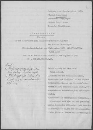 Gomaringen mit Hinterweiler: Pfarrbericht 1931