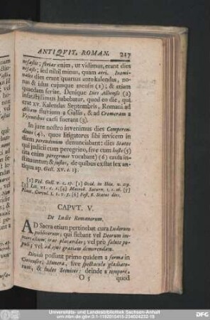 Caput. V. De Ludis Romanorum.