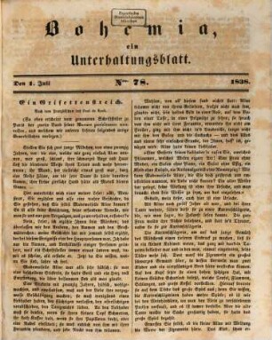 Bohemia : ein Unterhaltungsblatt, 1838,2 = Jg. 11