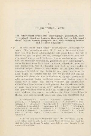 1. Der Ritterschafft brüderliche vereynigung, geselschafft, ...