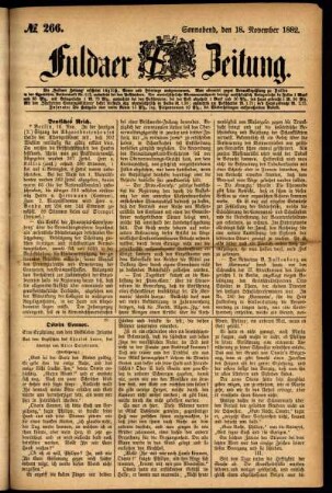 Ausgabe vom Samstag, den 18. November 1882.