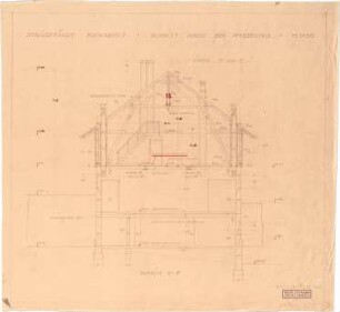 Littmann, Max; Bocksberg; Hofgut, Stallgebäude - Pferdestall (Schnitt)