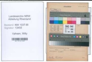 Entnazifizierung Willy Vahsen , geb. 27.07.1901 (Kaufm.Angestellter)