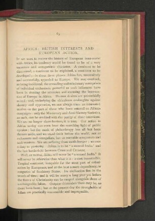 Africa: British Interests and European Action.