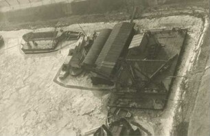 Winterhafen Worms/Rhein eingefroren, 1954