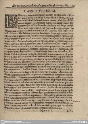CAPUT PRIMUM bis CAPUT XXIII. und CAPUT ultimum
