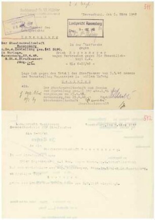 Strafakte Hagenmeyer, Erich, Polizeidirektor, Ulm, Bd.3 Qu.511-544; Qu.517/536: Urteil