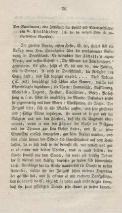 36-50 "Der Staatsmann. Eine Zeitschrift für Politik und Staatsgeschichte" von Pfeilschifter
