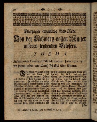 626-645, Vierzigste erbauliche Lob-Rede Von der Schmerz-vollen Mutter unseres leydenden Erlösers.