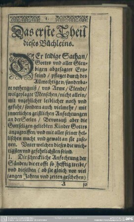 Das erste Theil dieses Büchleins