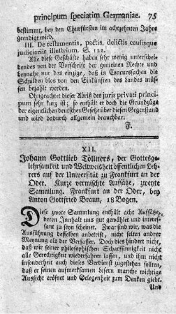 Kurze vermischte Aufsätze. Slg.2.