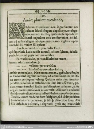 Amice plurimum colende