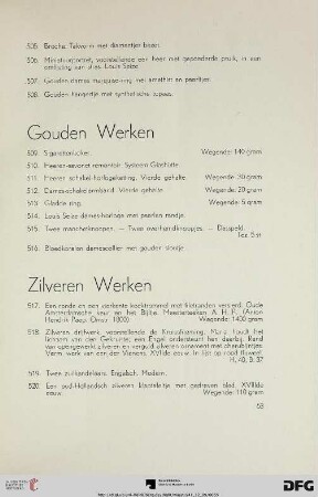 Gouden werken (Nr. 509-516)