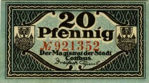 Cottbus, Stadt: 20 Pfennig