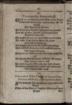 IX. [i.e. XI.] Pila mundus amorum est