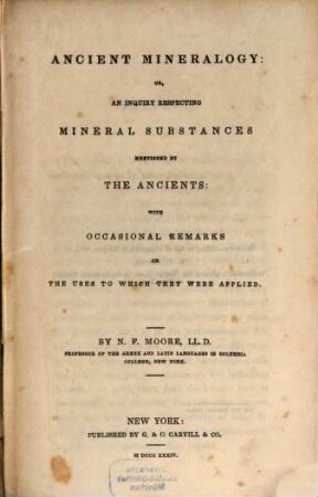 Ancient mineralogy : or, an inquiry ...