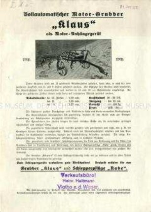 Vollautomatischer Motor-Grubber "Klaus" als Motor-Anhängegerät