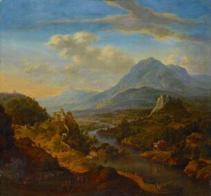 Flusslandschaft mit der Burgruine