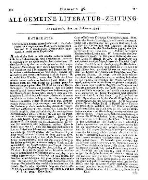 Archiv der reinen und angewandten Mathematik. H. 6. Hrsg. v. C. F. Hindenburg. Leipzig: Schäffer 1797