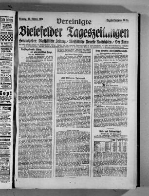 Westfälische Zeitung : Bielefelder Tageblatt, Vereinigte Bielefelder Tageszeitungen