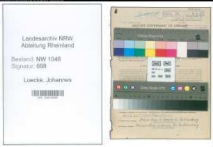 Entnazifizierung Johannes Luecke , geb. 07.07.1901 (Spediteur)