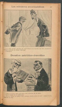Los ministros enciclopédicos [y] Donativo patriótico-dramático - [Caricaturas]