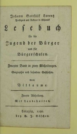 Bd. 2, Abth. 2: Geographie und besondere Geschichte