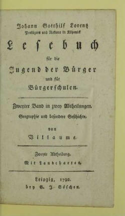 Bd. 2, Abth. 2: Geographie und besondere Geschichte