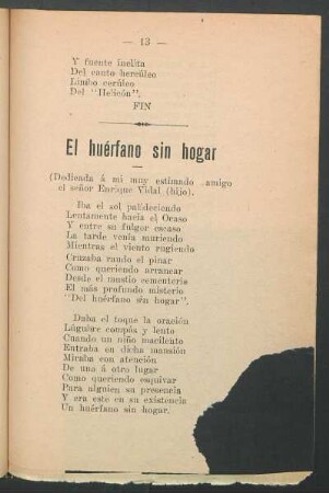 El huérfano sin hogar