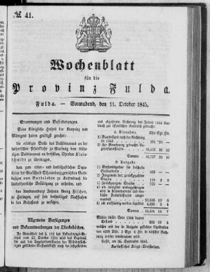 Nr. 41, Ausgabe vom 11. Oktober 1845