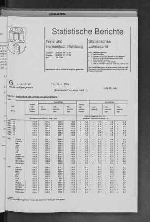 Einzelhandel Dezember 1993 : Lfd. Nr. 12