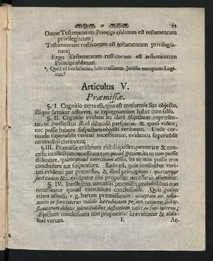 Articulus V. Praemissae