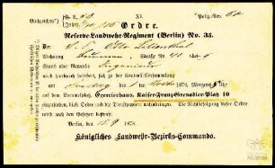 Vorladung zum Reservistendienst