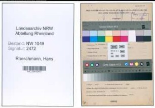 Entnazifizierung Hans Roeschmann , geb. 09.11.1902 (Kaufmann)
